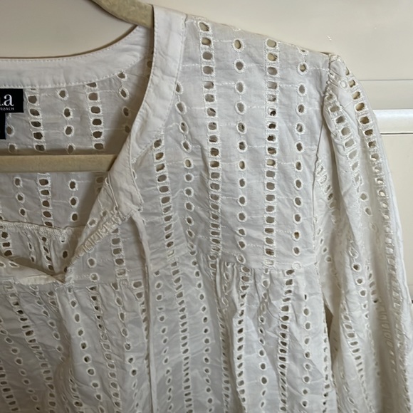 Ana Eyelet Peasant Blouse Size XL - Picture 2 of 7